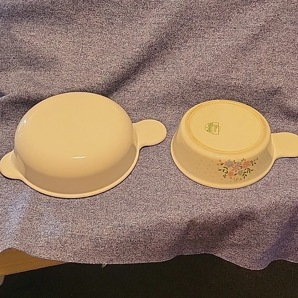 Corningware P-240-B Grab a Bowl & Mount Clements Floral Fantasy pattern bowl set